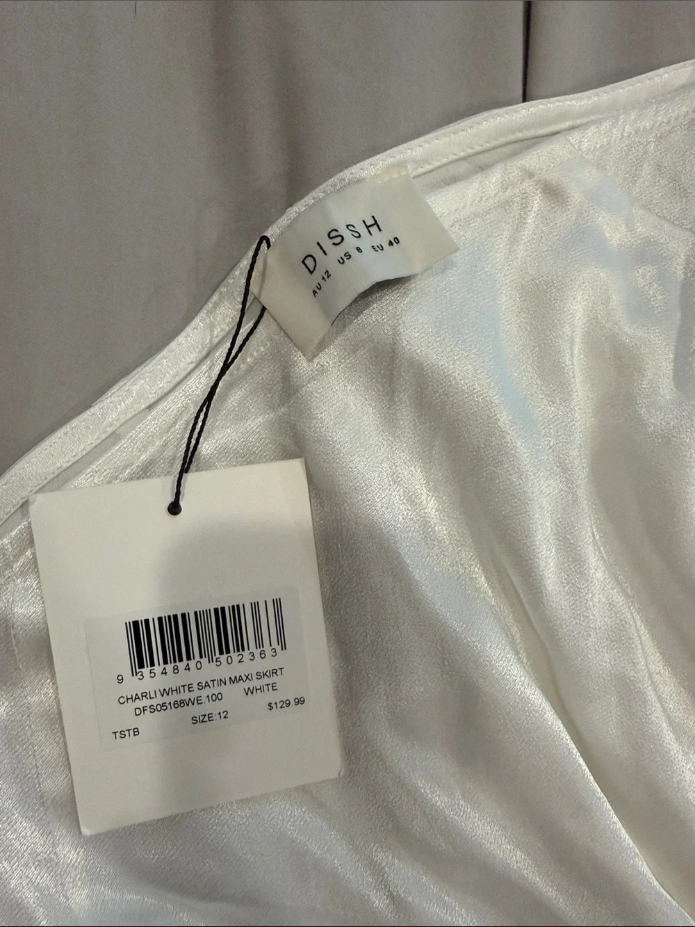 DISSH White Satin Maxi Slip Skirt - Picture 2 of 2